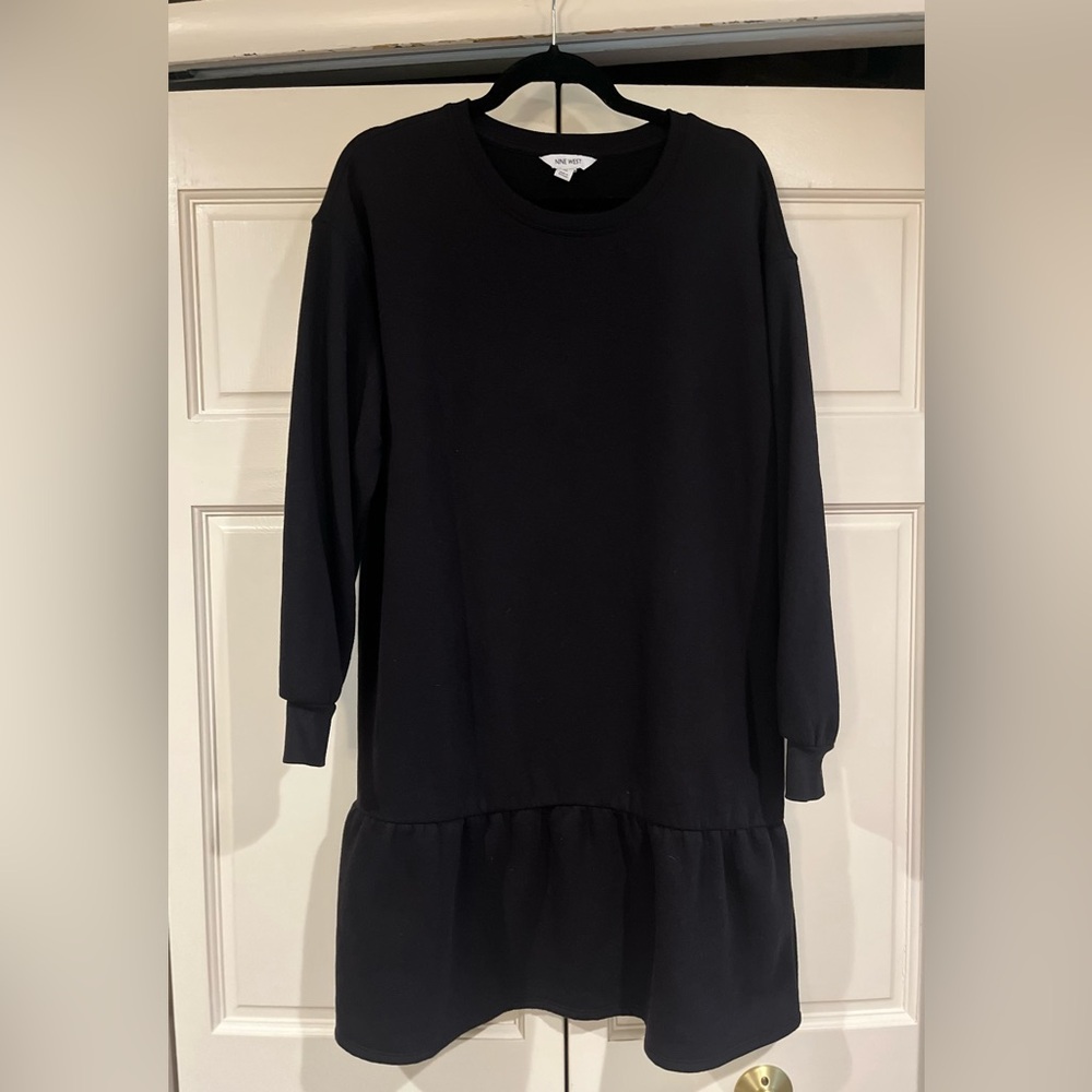 Nine West Black Sweatshirt Dress - Size XL